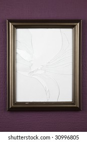 Empty Broken Picture Frame With Space For Text Inside Frame