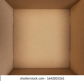 Empty Brown Cardboard Box Background Texture Top View Down