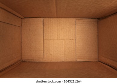 Empty Brown Cardboard Box Background Texture Top View Down