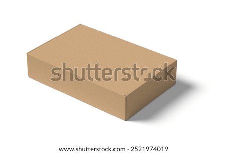 empty Brown Paper mailing box Cardboard box isolated on white background 