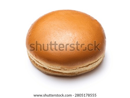 Empty burger bun isolated on white background