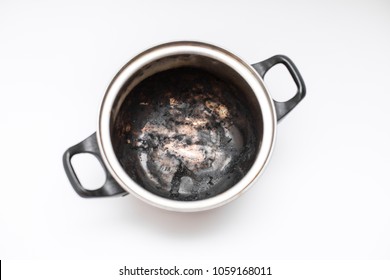 
Empty Burnt Pot Isolated On White