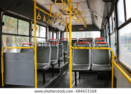 Empty bus from the inside. 