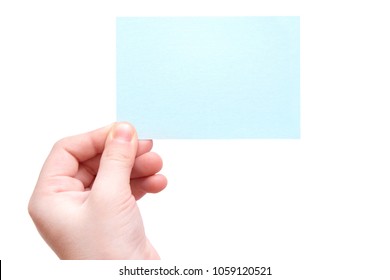 Empty Business Card In Hand Kid