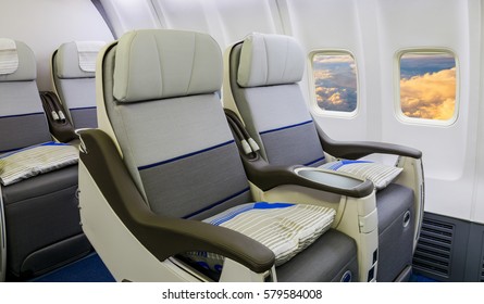 Airplane Seats Cabin Business Class Stock Photo (Edit Now) 510364594