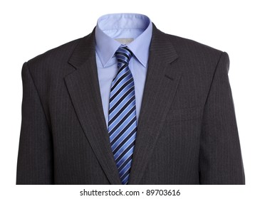 Empty business suit concept for invisible, faceless or anonymous man
