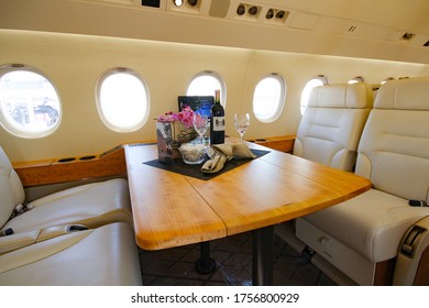 Empty Cabin Of A Dassault Falcon 2000 At Congonhas Airport, Sao Paulo, Brazil 2014