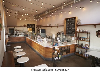 Empty Cafe Or Bar Interior, Daytime