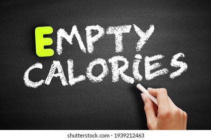 Empty Calories Text On Blackboard, Concept Background