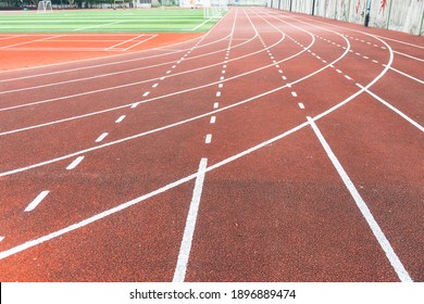 Empty Campus With Playgrounds And Running Tracks