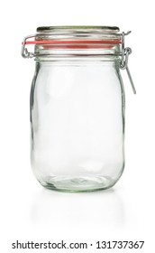 Empty Canning Jar On A White Background