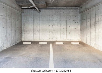 Empty Car Park In The Basement Under The Office Building