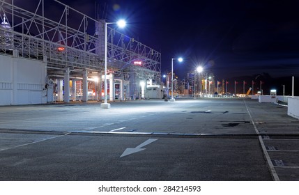 Empty Car Park At Night