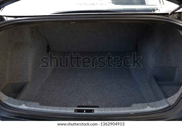 Empty car trunk. Luggage\
space. 