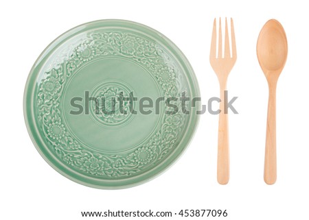 Empty caramic celadon dish