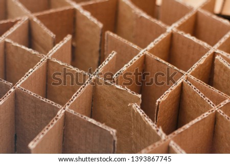 Empty cardboard boxes for bottles. Packing and shipping drinks. Wines case.