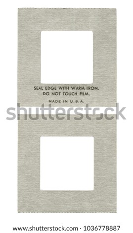 empty cardboard frame for slides,  isolated