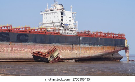 The Empty Cargo Ship At Alang Port