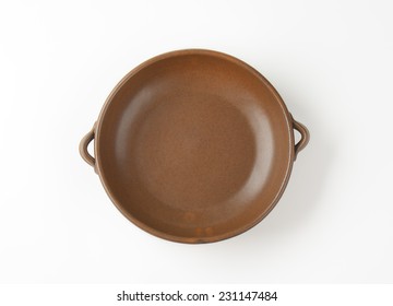 Empty Casserole Dish On White Background