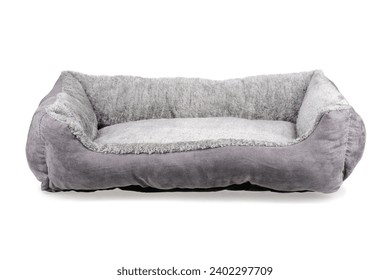 Empty cat (dog) bed on white background.