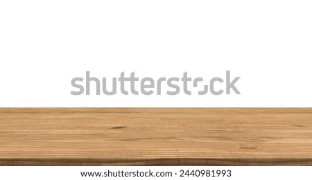 empty cedar white table top with isolated transparent background, blank countertop for product montage advertising