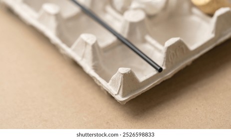Empty cells from under chicken eggs, Recycling, concept Eco, Recycle sign, reduce, reuse, recycle, recycle symbol, Recycled paper or reuse concept, Recycled paper or reuse concept.