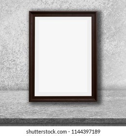 Empty cement table and frame with space