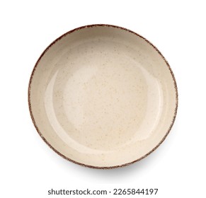 Empty ceramic bowl isolated on white background - Shutterstock ID 2265844197