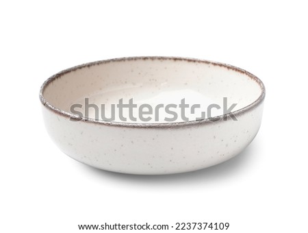 Empty ceramic bowl isolated on white background