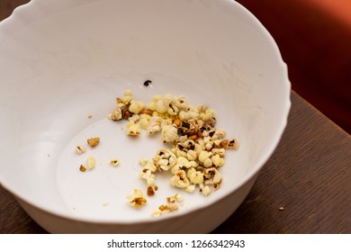 Empty Ceramic Bowl Of Popcorn