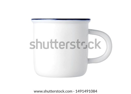 Empty ceramic cup isolated on white background
