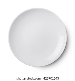 Пустая керамическая круглая пластина, изолированная на белом