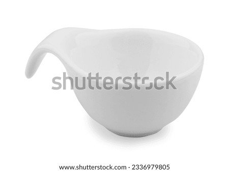 Empty ceramic saucer on white background