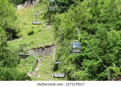 Empty Chairlift In Summer Colored Mosel Valley