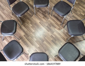 Empty Chairs Forming A Circle (Group Therapy)