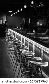 Empty Chairs In Restaurant At Night