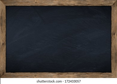 Empty Chalkboard With Wooden Frame