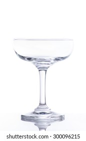 Empty Champagne Flute, Isolated On A White Background