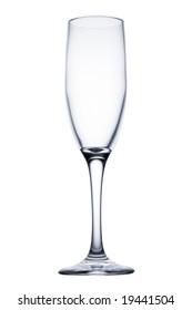 Empty Champagne Glass Isolated On White