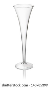 Empty Champagne Glass On A White Background