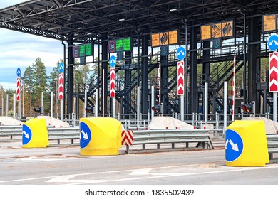 Empty Checkpoint Gate At Toll Road, Moscow Region, 15/10/2020