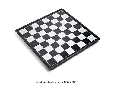 Empty Chess Board Isolated On White Background