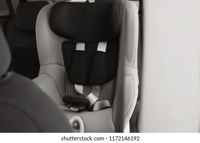 Empty Child Safety Seat Inside Of Car