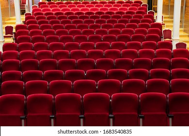 Empty Cinema Hall With Red Seats