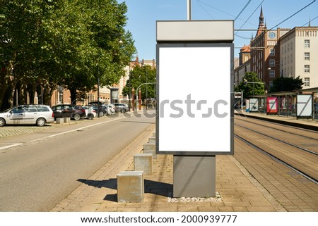 Empty City Light Poster (CLP) Mock-Up Template on street in Rostock, Germany