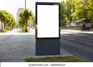 Empty City Light Poster In German City As Outdoor Advertising Concept