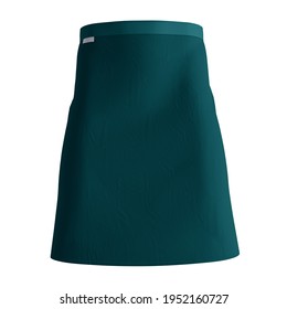 An empty Classical Half Waist Apron Mockup In Green Eden Color, to help your design easier and more beautiful.
