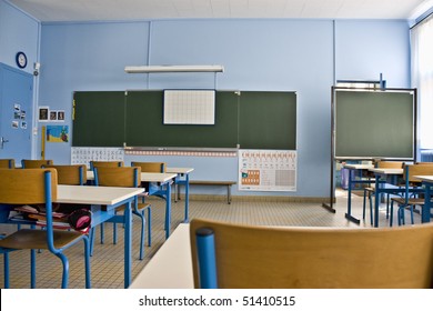 Empty Classroom In First Grade School