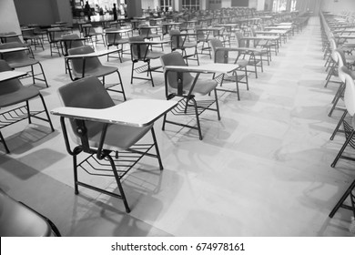 Empty classroom with many Lecture Chair