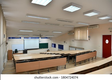 empty classroom university or collage back to school concept in coronavirus pandemic time - Powered by Shutterstock